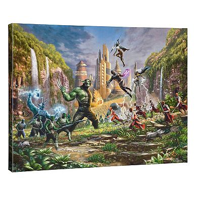 Thomas Kinkade Marvel’s Black Panther ‘Battle for Wakanda’ Gallery Wrapped Canvas Wall Art