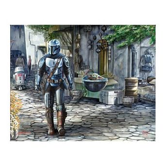Thomas Kinkade Star Wars: The Mandalorian ‘Welcome Sight’ Gallery Wrapped Canvas Wall Art