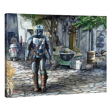 Thomas Kinkade Star Wars: The Mandalorian ‘Welcome Sight’ Gallery Wrapped Canvas Wall Art