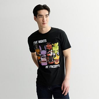 Men's Five Nights at Freddy's Four Panel Character Art Graphic Tee