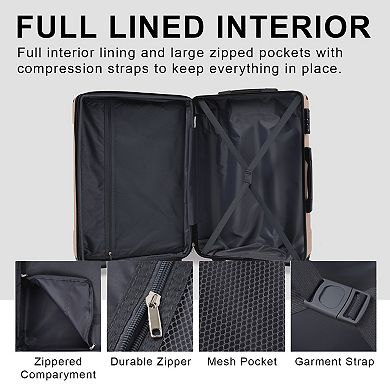 Merax Luggage Sets 3 Piece, Expandable Hard shell ABS Suitcases with Double Spinner