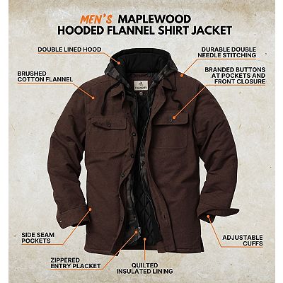 Men's Legendary Whitetails Maplewood Hooded Flannel Shirt Jacket