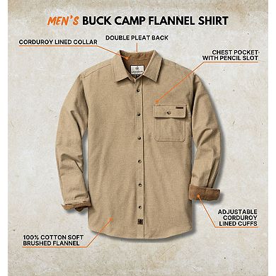 Men's Legendary Whitetails Buck Camp Flannel Button Down Shirt