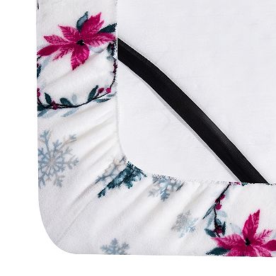 Elegant Comfort 4-Piece Holiday Christmas Velvet Plush Flannel Sheet Set