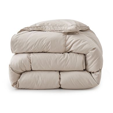 Unikome White Goose Down Fiber Comforter, Extra Warmth Fluffy Goose Down Fiber Winter Duvet Insert
