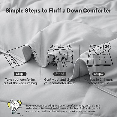 Unikome Comforter Duvet Insert - GentleSoft Quilted All Season Goose Feather Down Comforters