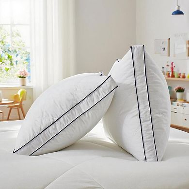 Unikome 2-Pack Goose Feather & Down Pillows 100% Cotton Cover, Soft & Supportive