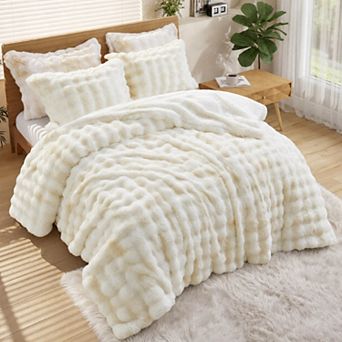 Unikome Fleece Comforter Set -Super Soft & Warm Fluffy Bedding Set, Luxury Fuzzy Heavy Bed Set