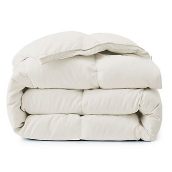 Unikome Feather Down Fiber Comforter - Noiseless Duvet Insert, All Season Bedding with Corner Tabs