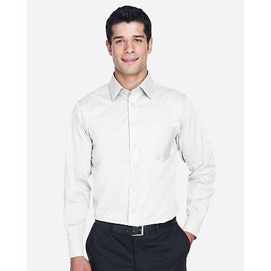 Devon & Jones Crown Collection Solid Stretch Twill Woven Dress Shirt