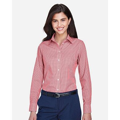 Devon & Jones Women's Crown Collection Gingham Check Woven Dress Shirt