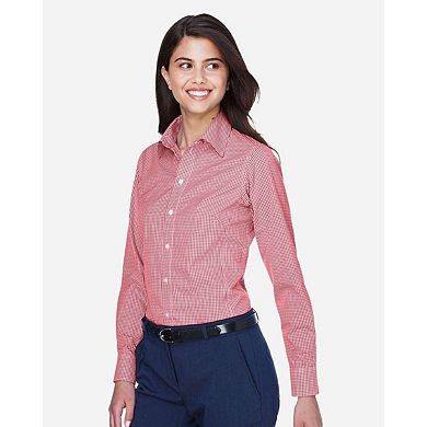 Devon & Jones Women's Crown Collection Gingham Check Woven Dress Shirt