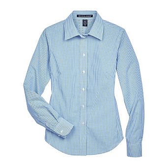Devon & Jones Women's Crown Collection Gingham Check Woven Dress Shirt