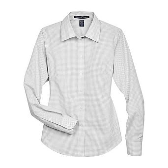 Devon & Jones Women's Crown Collection Gingham Check Woven Dress Shirt