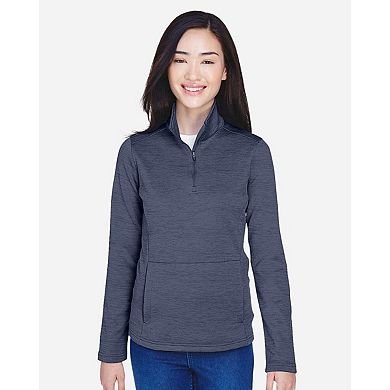 Devon & Jones Women's Newbury Mlange Fleece Quarter-Zip Pullover