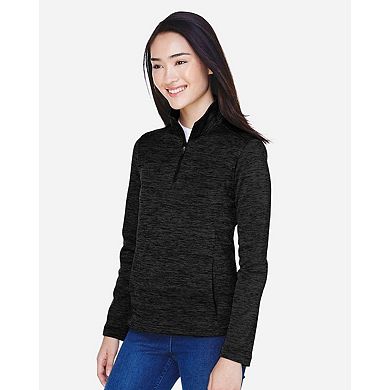 Devon & Jones Women's Newbury Mlange Fleece Quarter-Zip Pullover