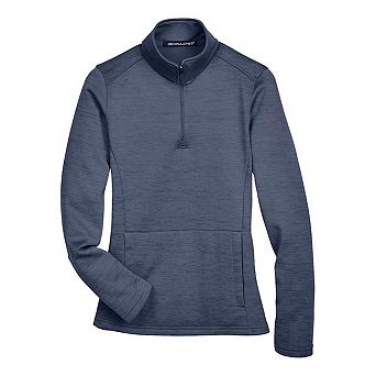 Devon & Jones Women's Newbury Mlange Fleece Quarter-Zip Pullover