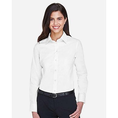 Devon & Jones Women's Crown Collection Solid Stretch Twill Woven Dress Shirt