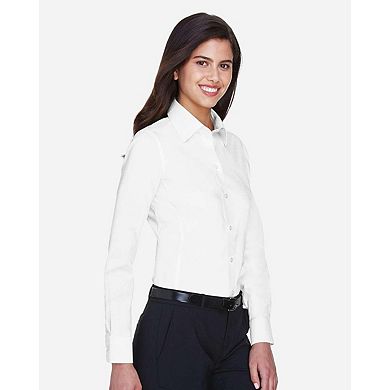 Devon & Jones Women's Crown Collection Solid Stretch Twill Woven Dress Shirt