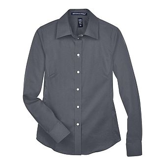 Devon & Jones Women's Crown Collection Solid Stretch Twill Woven Dress Shirt