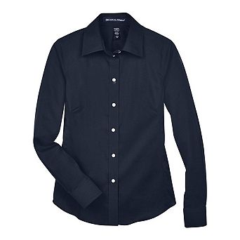 Devon & Jones Women's Crown Collection Solid Stretch Twill Woven Dress Shirt