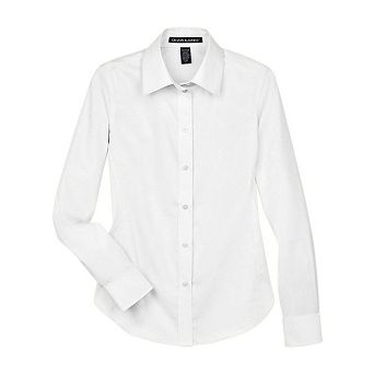 Devon & Jones Women's Crown Collection Solid Stretch Twill Woven Dress Shirt