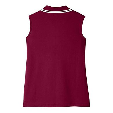 Devon & Jones Women's CrownLux PerformancePlaited Tipped Sleeveless Polo