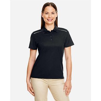 CORE365 Women's Radiant Performance Piqu Polo with Reflective Piping