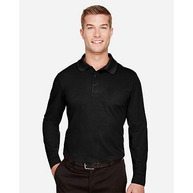 Devon & Jones CrownLux Performance Tall Plaited Long Sleeve Polo