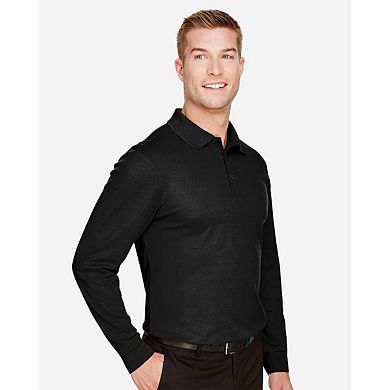 Devon & Jones CrownLux Performance Tall Plaited Long Sleeve Polo