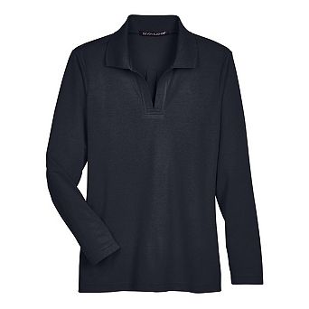 Devon & Jones Women's CrownLux PerformancePlaited Long Sleeve Polo