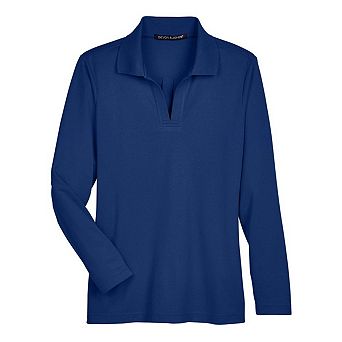 Devon & Jones Women's CrownLux PerformancePlaited Long Sleeve Polo
