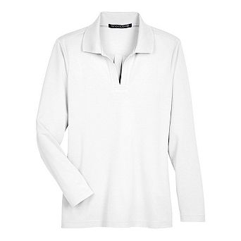 Devon & Jones Women's CrownLux PerformancePlaited Long Sleeve Polo