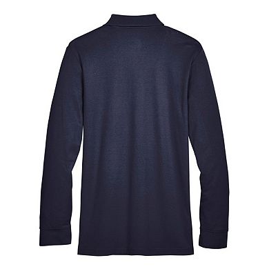 Devon & Jones CrownLux Performance Plaited Long Sleeve Polo