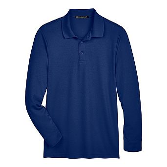 Devon & Jones CrownLux Performance Plaited Long Sleeve Polo