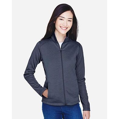 Devon & Jones Women's Newbury Colorblock Mlange Fleece Full-Zip Jacket