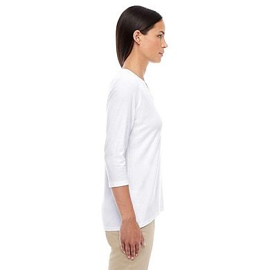 Devon & Jones Women's Perfect Fit Bracelet-Length V-Neck Top