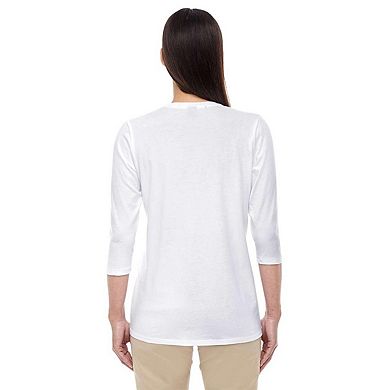 Devon & Jones Women's Perfect Fit Bracelet-Length V-Neck Top