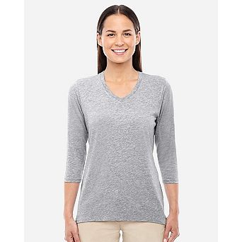 Devon & Jones Women's Perfect Fit Bracelet-Length V-Neck Top