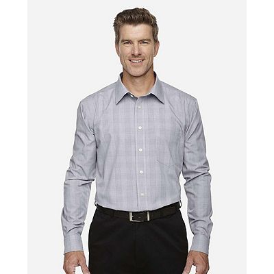 glen plaid dress shirt Byron WR Sky Blue Glen Plaid Dress Shirt Big and Tall, Blue / 16 x 36/37