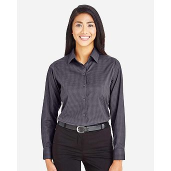 Devon & Jones Women's CrownLux PerformanceTonal Mini Check Woven Dress Shirt