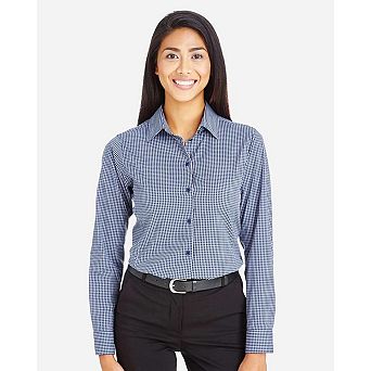 Devon & Jones Women's CrownLux PerformanceTonal Mini Check Woven Dress Shirt