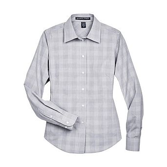 Devon & Jones Women's Crown Collection Glen Plaid Woven Dress Shirt