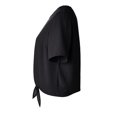 Devon & Jones Women's Perfect Fit Tie Front Blouse