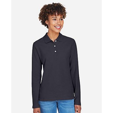 Devon & Jones Women's Pima Piqu Long Sleeve Polo