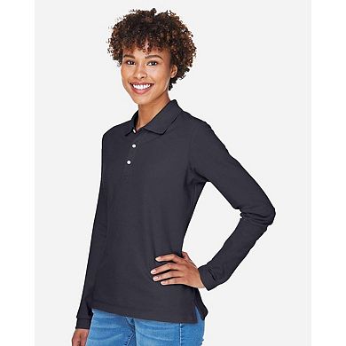 Devon & Jones Women's Pima Piqu Long Sleeve Polo