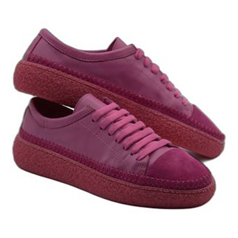 Women's Colorful Leather Sneakers - Great for the Office, Casual Days (Aimee Style)