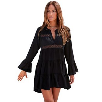 Lascana Women's Flowy Flared Sleeve Dress