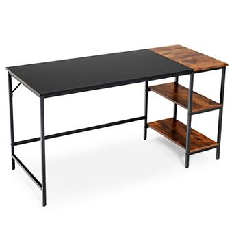 Costway 55'' Computer Desk Writing Workstation Study Table Home Office with Bookshelf