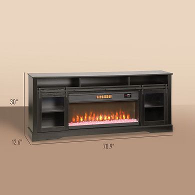 HOMCOM Modern Electric Fireplace TV Stand for TVs Up to 80 Inches